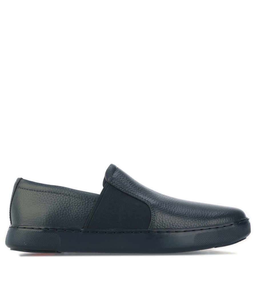 Mens Fit Flop Collins Slip On Leather Shoes in navy.- Leather upper.- Slip-on construction.- Elastic detailing.- Anatomically contoured footbed increases foot-to-midsole contact for maximum comfort.- Superlight  breathtakingly comfortable Anatomicush midsoles.- Superlight flexible cushioning.- Slip-Resistant Rubber outsole.- Ref: N39751