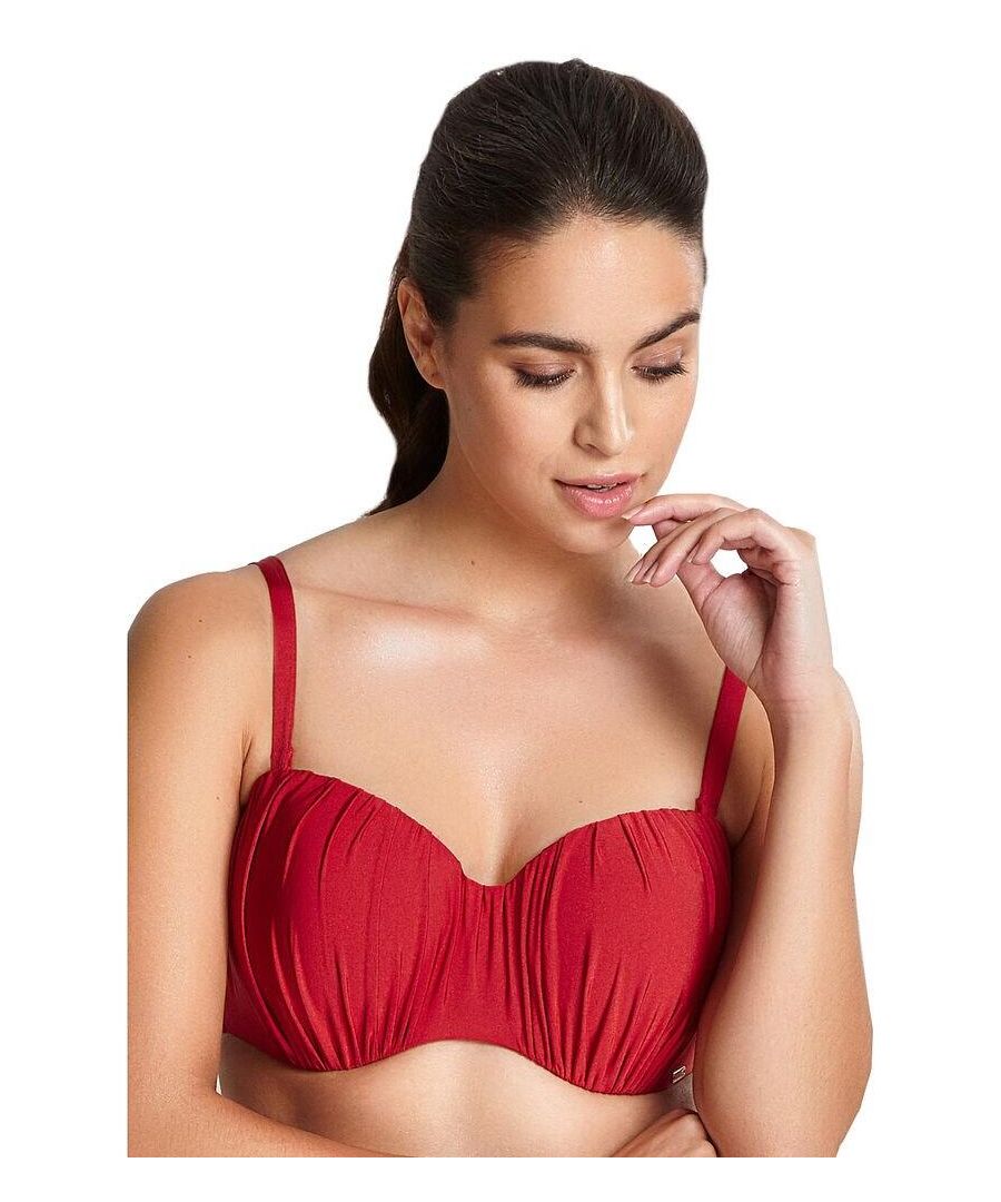 Panache Lingerie Womens SW0834 Swim Marina Moulded Bandeau Bikini Top - Red - Size 34G