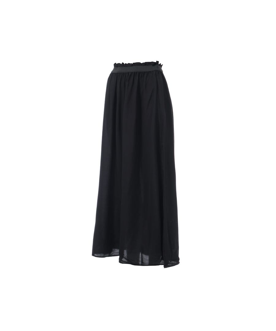 Womens Vero Moda Beauty Maxi Skirt in black.<BR><BR>- Exposed elastic waist. <BR>- Lightweight  drapey fabric. <BR>- Regular fit.<BR>- Measurement from waist to hem: 40in approximately. <BR>- 100% Viscose.  Machine washable.<BR>- Ref: 10184384<BR><BR>Measurements are intended for guidance only.