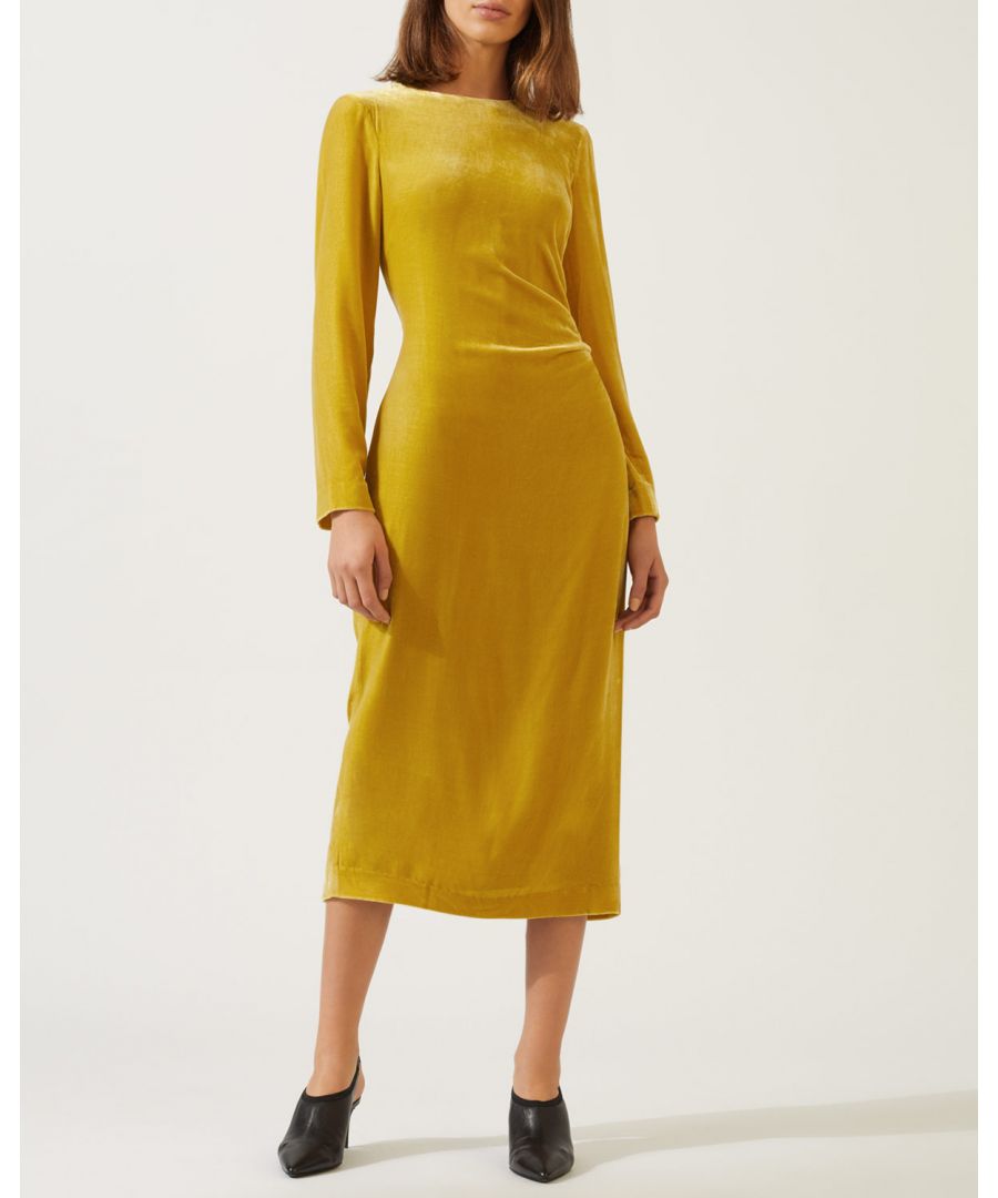 jigsaw yellow velvet dress