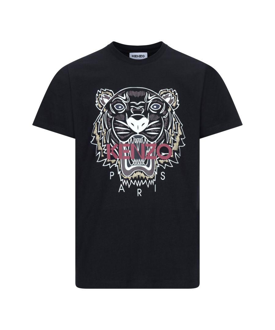 Combining Asian influenced style with European fashion, the Paris-based brand Kenzo is known for it's use of striking graphics. The Tiger emblem is now synonymous with the brand and is presented here in distinct tonal pattern for a bold T-shirt design. Highlights: cotton, signature Tiger motif, round neck, short sleeves, straight hem.