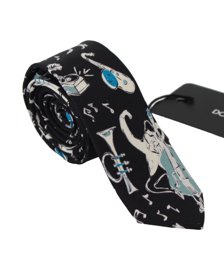 Dolce & Gabbana Neck Tie\nAbsolutely stunning, 100% Authentic, brand new with tags Dolce & Gabbana exclusive tie. This item comes from the exclusive Dolce & Gabbana collection.\nColor: Black Music Instrument Print\nMaterial: 100% Silk\nWidth: 4 cm\nMade In Italy