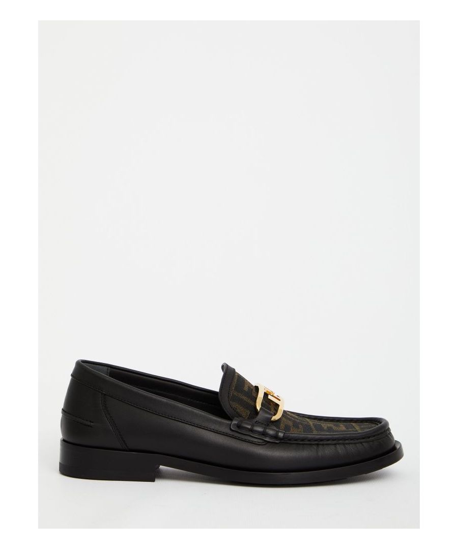 College FF loafers in black leather characterized by a FF motif upper. They feature logoed buckle in gold-tone metal and Fendi logo on the insole. Leather sole with injection-moulding in non-slip rubber and embossed FF motif.Heel height: 3cm
