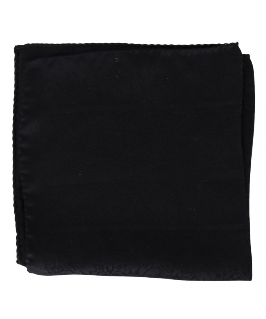 Image for Dolce & Gabbana Black Floral Square Bandana Silk Handkerchief One