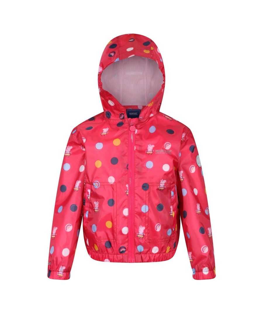 Image for Regatta Childrens/Kids Peppa Pig Polka Dot Hooded Waterproof Jacket (Blush Red)