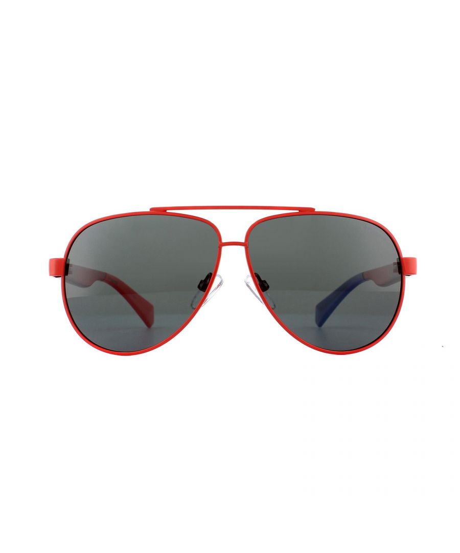 Image for Polaroid Kids Sunglasses PLD 8034/S C9A M9 Red Grey Polarized