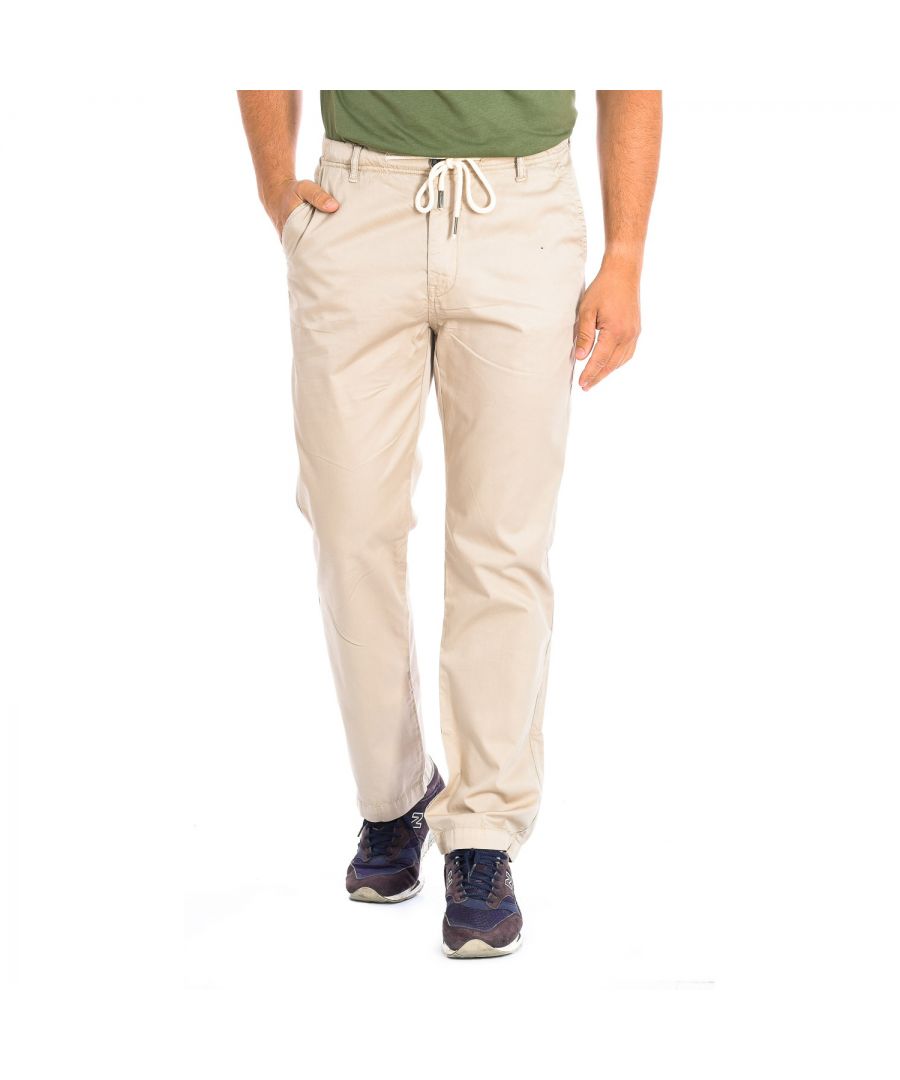 La Martina Mens Long trousers with straight cuts TMT007-TW307 man - Beige Cotton - Size 3XL