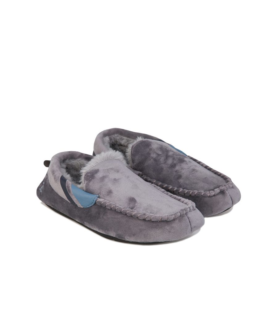 Mens Original Penguin Bedhead Moccasin Slipper in charcoal.- Slip on.- Side branding.- Rear loop.- Coloured trim.- Synthetic Upper  Textile Lining  Synthetic Sole - Ref.: PEN0585Z10