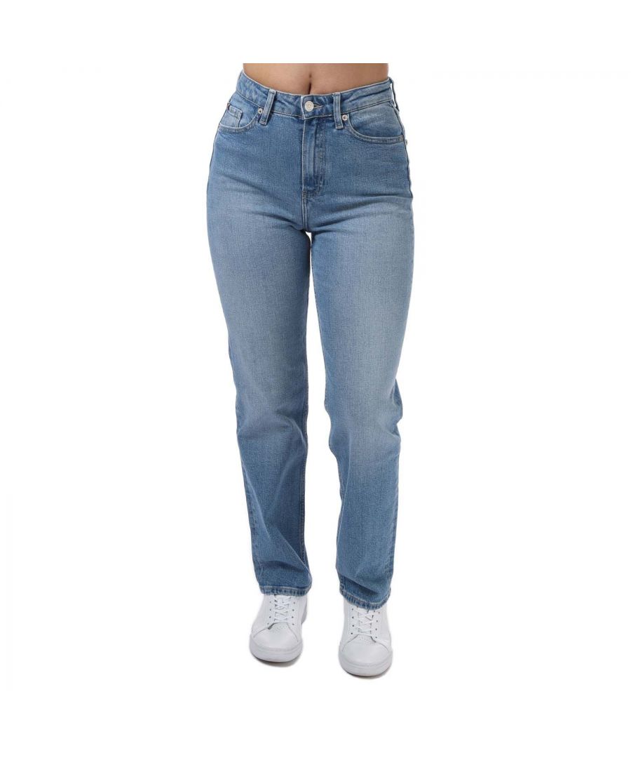 Hoge klassieke Tommy Hilfiger-jeans voor dames, denim