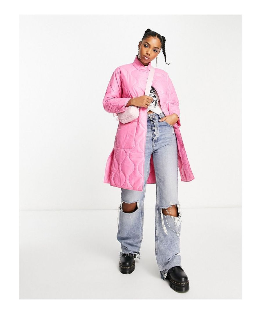 Coats & Jackets by Miss Selfridge Jacket upgrade: check High collar Press-stud placket Side pockets Relaxed fit Sold by Asos