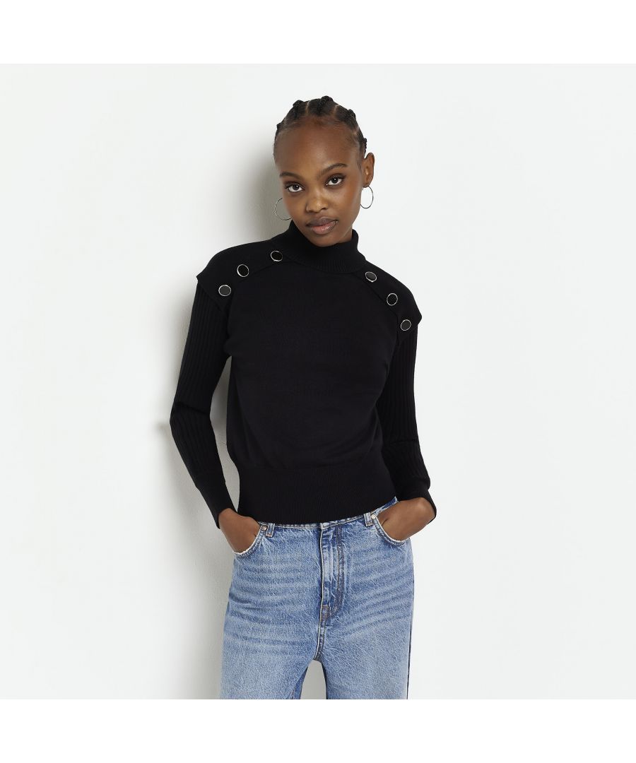 > Brand: River Island> Department: Women> Type: Jumper> Style: Pullover> Material Composition: 53% Viscose 27% Polyester 20% Nylon (polyamide)> Material: Viscose> Size Type: Regular> Fit: Regular> Pattern: No Pattern> Occasion: Casual> Season: AW22> Sleeve Length: Long Sleeve> Neckline: Roll Neck