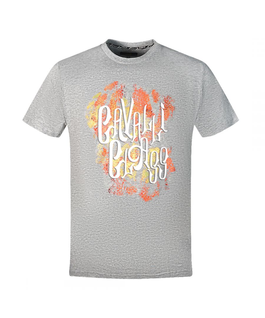 Cavalli Class Bold Logo Grey T-Shirt