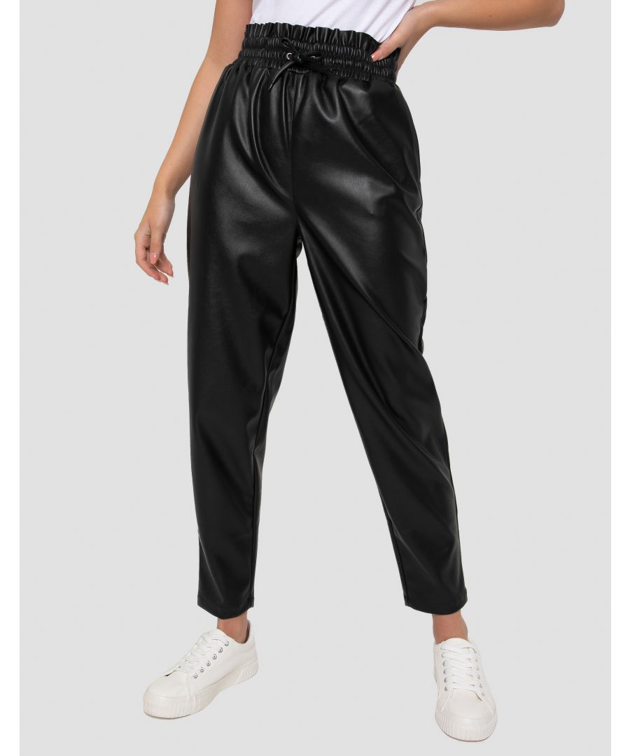 Image for PU 'Hetty' Paperbag Waist Trousers