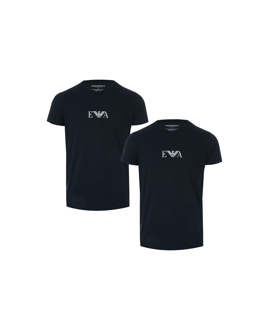 Armani T-shirt voor heren, set van 2, marineblauw