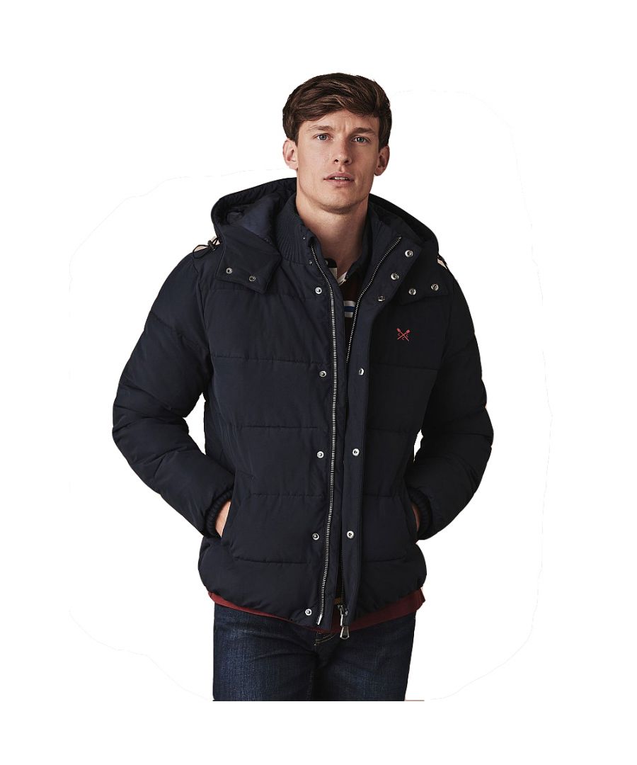 Introducing our brand-new Chancellor jacket. Two side pockets will keep your essentials dry, while the soft, ribbed collar and toggle hood help keep you warm. Layer over a cosy knit for chilly winter walks. Bring on the breeze.
