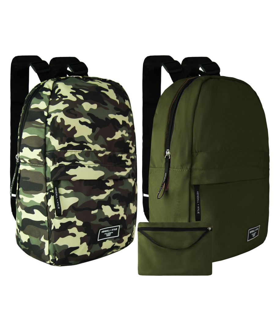kendall + kylie unisex 2-pack washable dark green backpack - one size