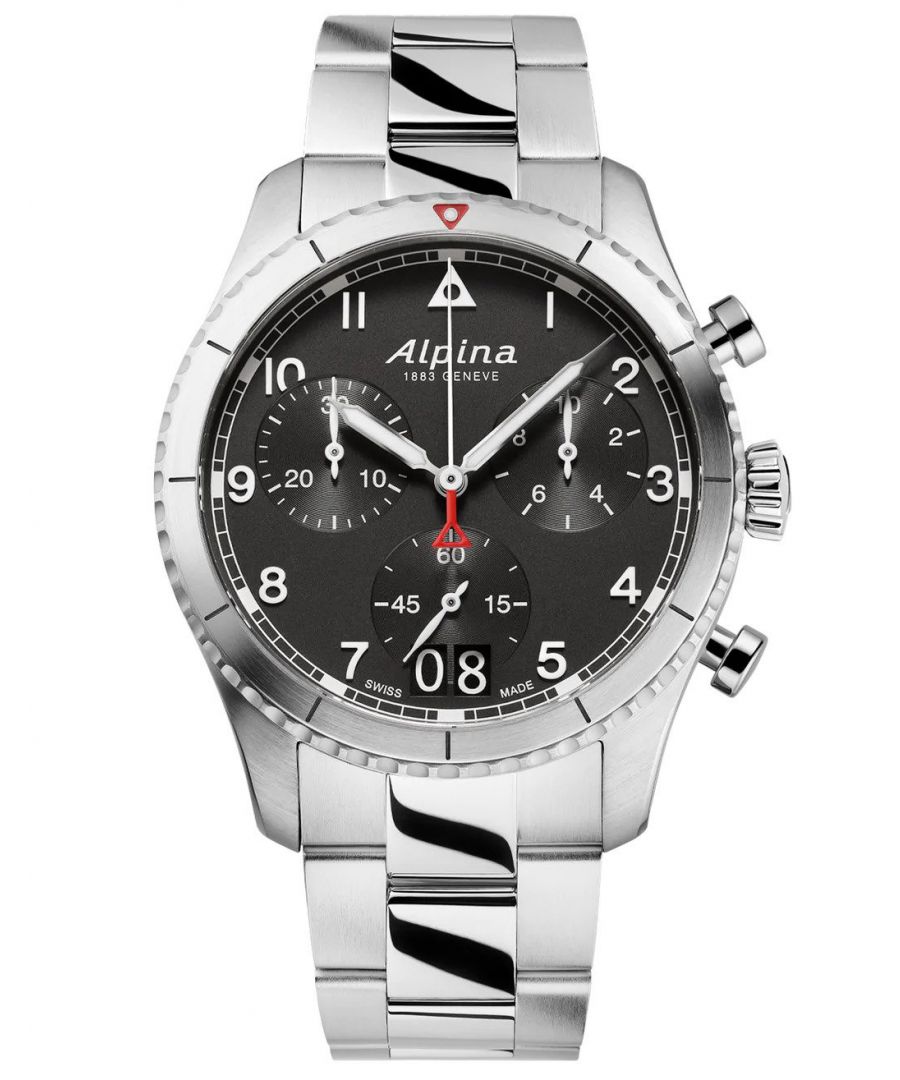 Alpina Startimer Pilot Heren Horloge Zilverkleurig AL-372BW4S26B
