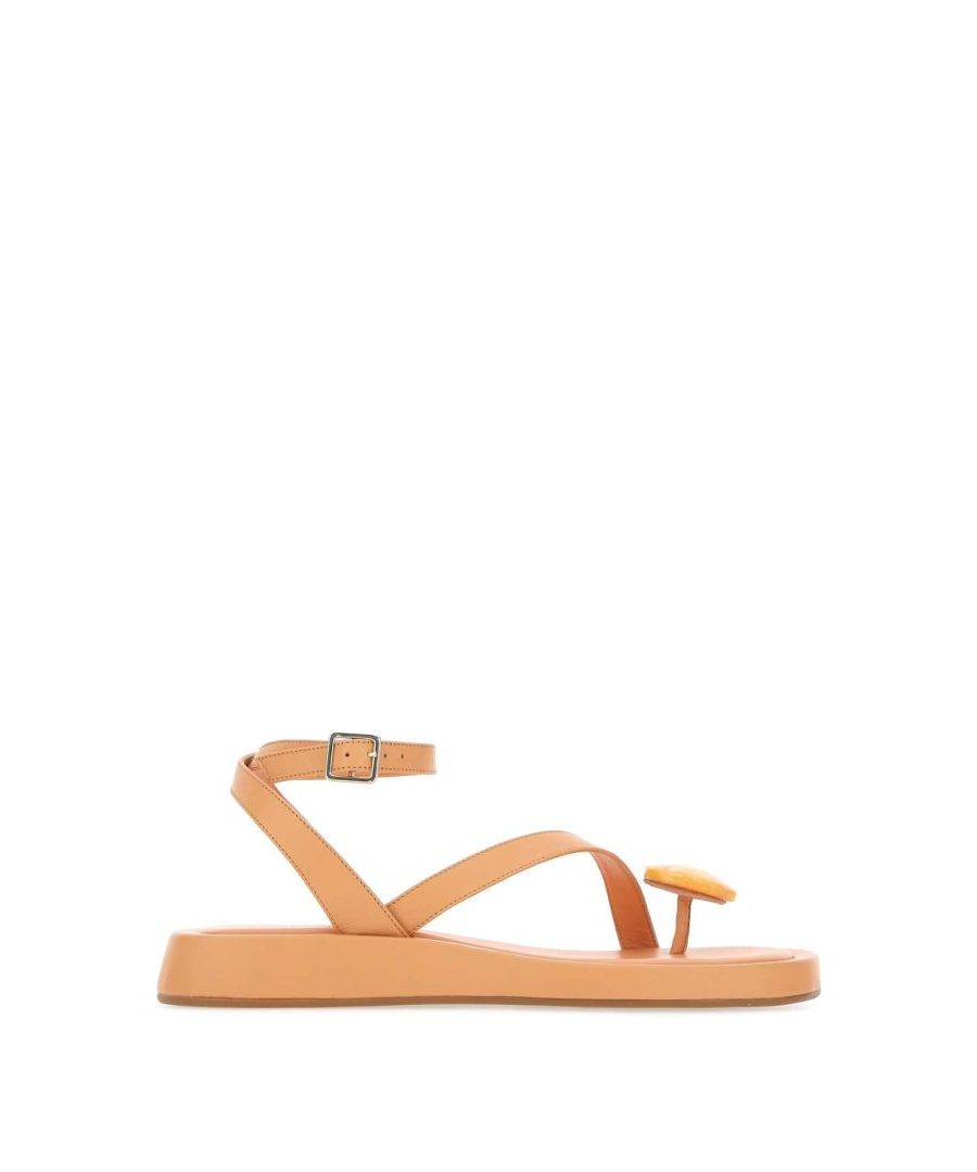 Peach leather Rosie 18 thong sandals