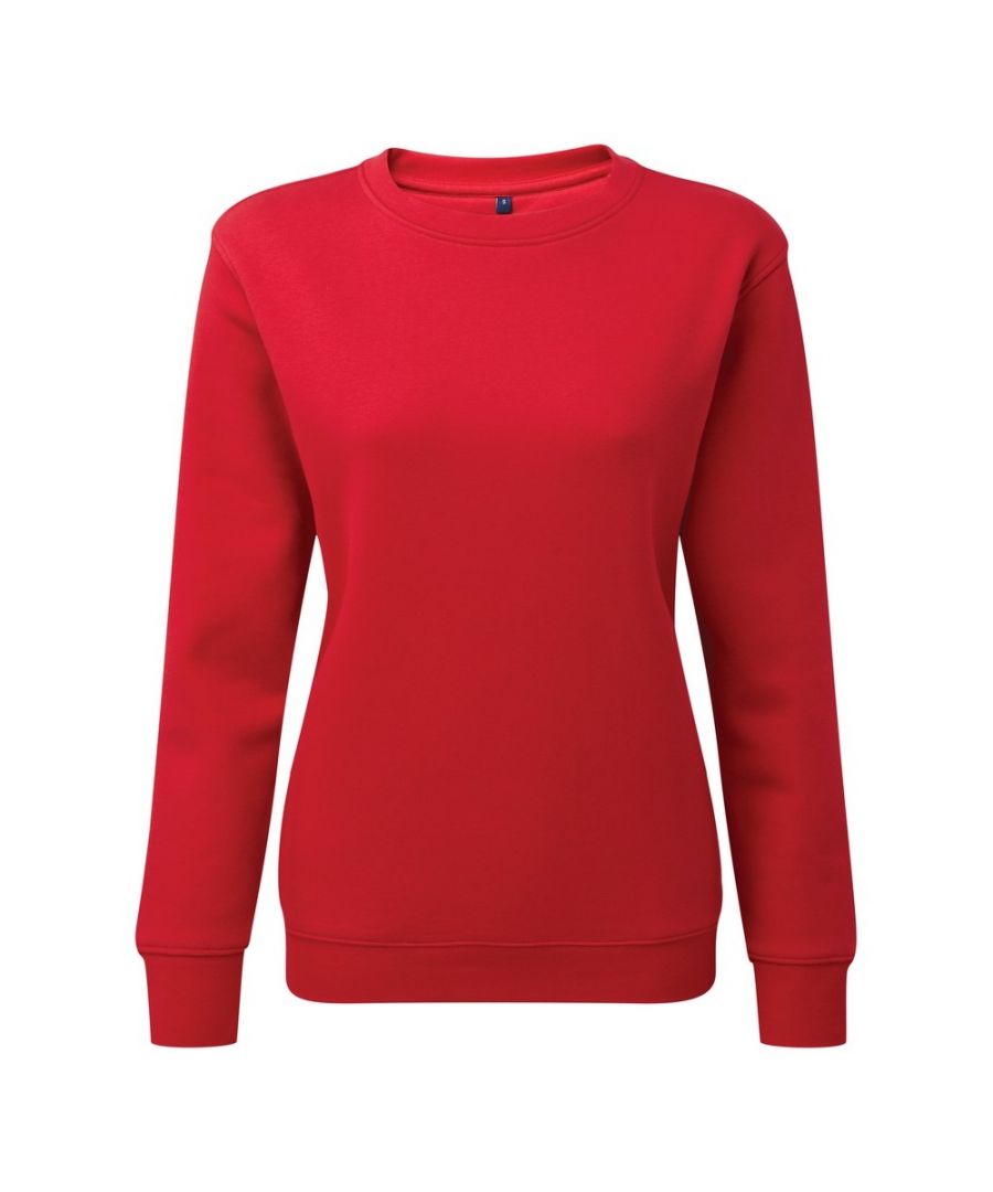 Image for Asquith & Fox Womens/Ladies Organic Crew Neck Sweatshirt (Cherry Red)
