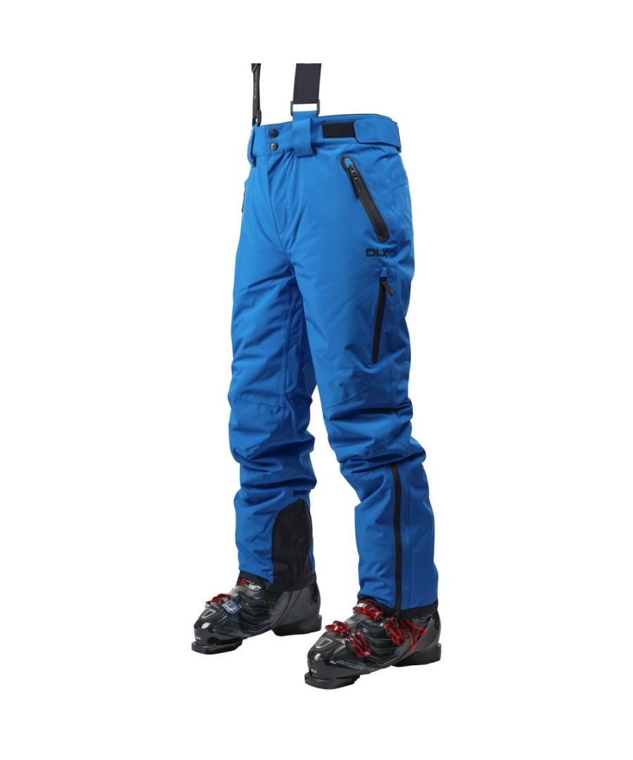 Fabric: Stretch. Filling: Down-Touch. Waterproof Rating: 20000mm. 10000g/m²/24hrs. Pockets: 3 Pockets, Zip, Waterproof. Waistline: Adjustable. Adjustable Braces, Ankle Gaiters, Detachable Braces, Kick Panels, Knee Darts, Side Vents, Taped Seams. Fabric Technology: Breathable, Snowproof, Waterproof, Windproof. Lining: Tricot. Hem: Zip.