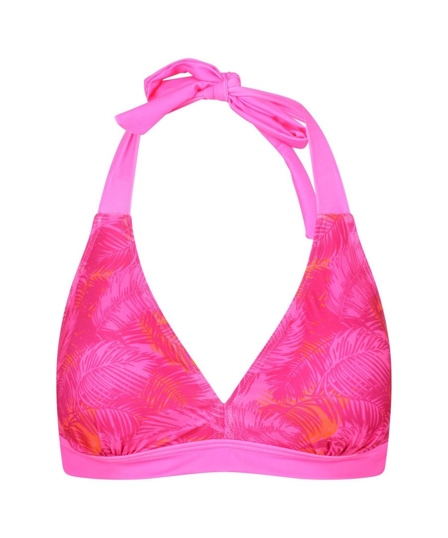 Image for Regatta Womens/Ladies Flavia Palm Leaf Bikini Top (Fusion Pink)