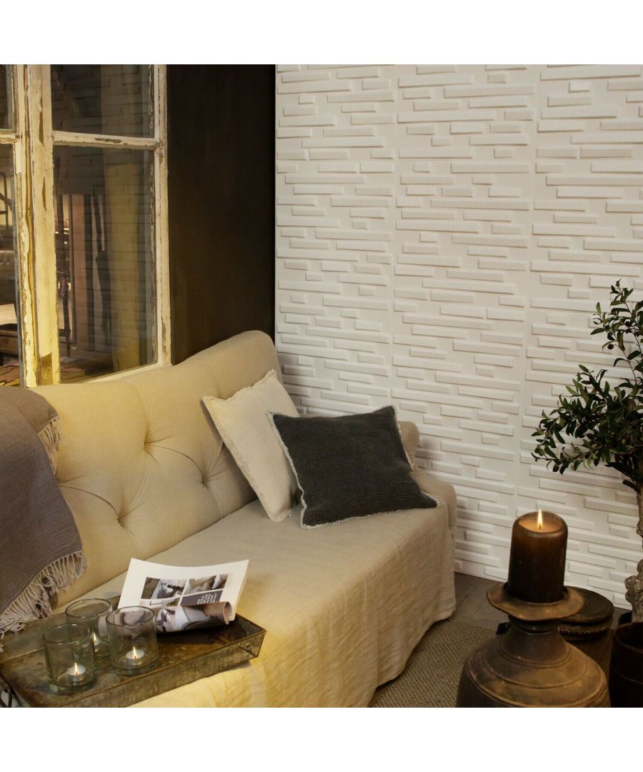 - Make a great contemporary feature for your wall with our Ventura 3D Wall Panels.\n- In your own home they can be used for furbishing old walls, dividing rooms or even protecting walls.\n- Just glue, apply and paint! The original colour of 3D Wall Panels is OFF WHITE but the 3D tile can be painted with any type of paint (both water and oil based) so you can paint them the color you want!\n- ATTENTION : To get the best result for your wall do not forget to order also our WALPLUS HYBRID ADHESIVE GLUE to install the 3D wallpaper! \n- Each box contains 12 pcs of 3D Wall Panels with a size of 50x50x1.75cm or 19.7x19.7x0.7 in, which makes a total of 3 sqm2 or 32.3 sft2, so you can cover a surface of 3 sqm2 or 32.3 sft2 wall by buying one single box.