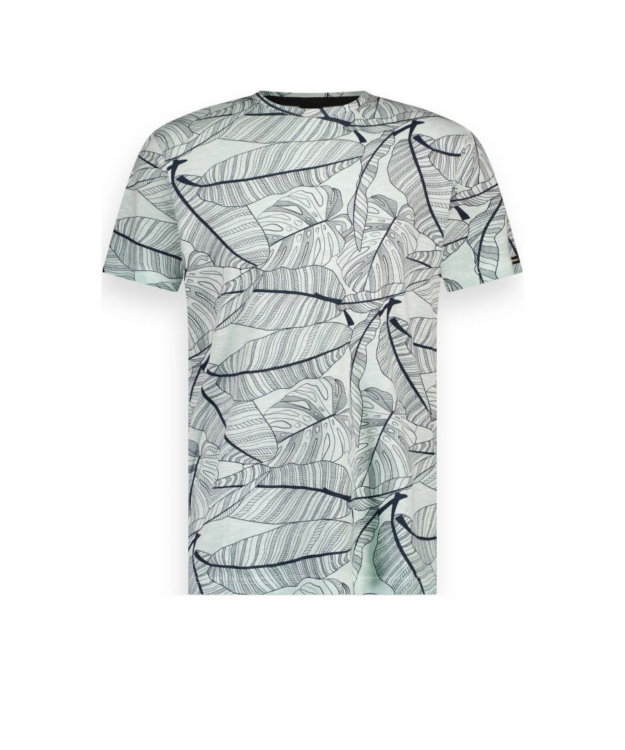 Twinlife regular fit T-shirt met all over print sterling blue