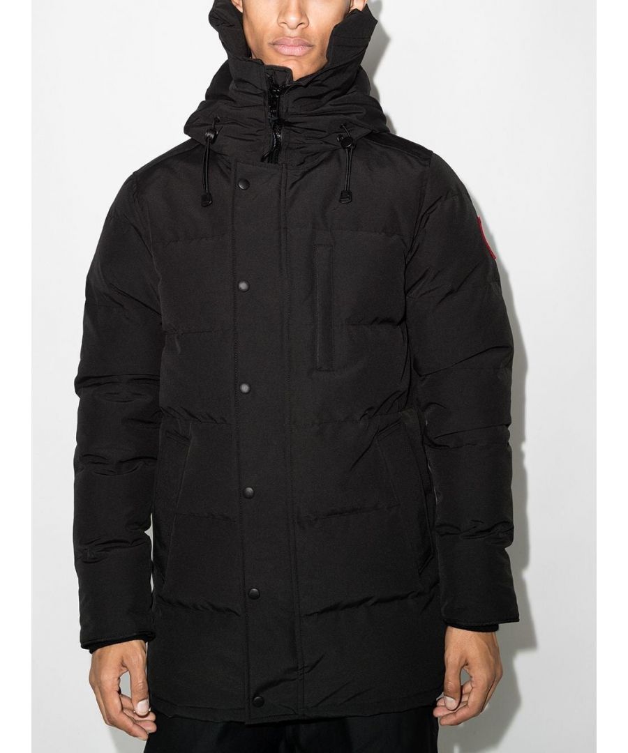 Canada Goose Mens Carson Logo Patch Puffer Coat - Black Cotton - Size Large