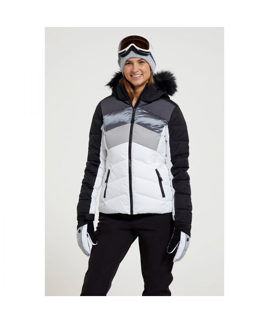 Mountain Warehouse Womens/Ladies Cascade Padded Ski Jacket (White/Black) - Size 22 UK