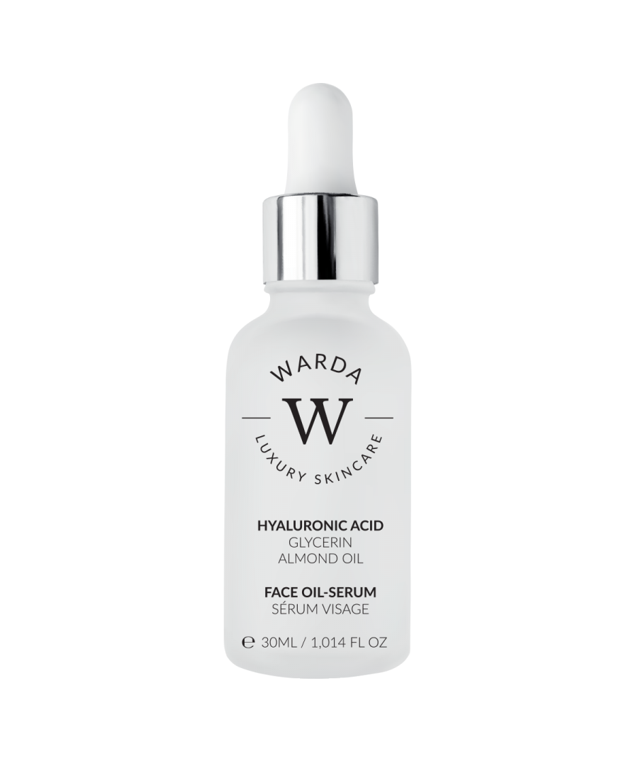 •\tHydrated, revitalised complexion\n•\tContain skin super hydrating hyaluronic acid\n•\tContains anti-oxidant rich anti-ageing pomegranate extract\n•\tContains hydrating and moisture lock-in glycerin and almond oil\n•\tLight-weight oil-serum formula that sinks in to the skin\n\nDiscover hydrated soft glowing skin with the HYALURONIC ACID HYDRATION BOOST OIL-SERUM. This lightweight facial oil absorbs quickly to instantly replenish and nourish your complexion with Hyaluronic acid, Pomegranate extract, Glycerin and Almond oil. The revitalising formula helps to smooth the appearance of fine lines and wrinkles, restoring a youthful-looking glow without appearing greasy.