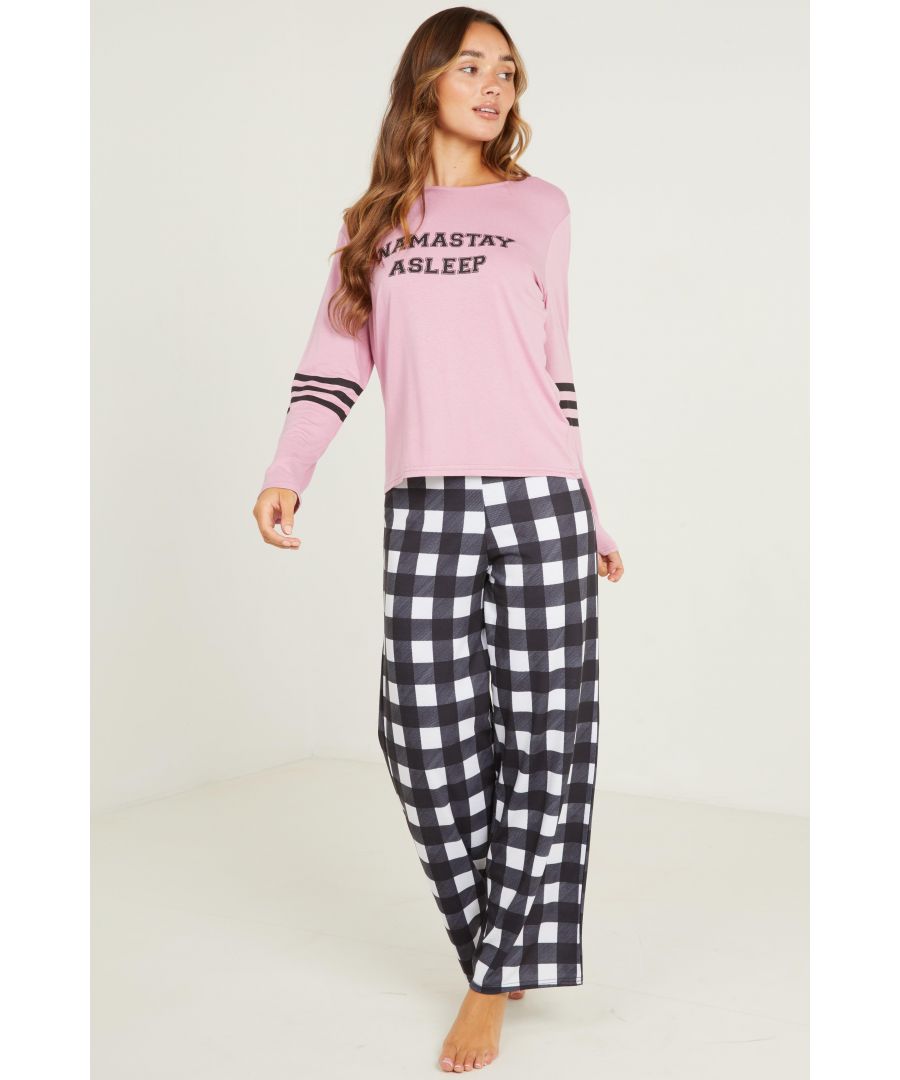 Image for Black Check Long Pyjama Set