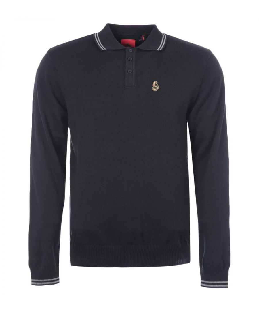Luke 1977 is  without a doubt  the go-to brand if you're after well-crafted  witty and masculine products. Finished with the signature Luke Lion logo  you're looking at one of the UK's top contemporary menswear brands. The Milk Tipped Knitted Long Sleeve Polo Shirt  combines the look of a classic polo shirt with the construction of classic knitwear. Crafted from pure cotton yarns  featuring a rib-knit collar  three-button placket  long sleeves and contrast-tipped detailing. Finished with the iconic Luke Lion embroidered on the chest. -Regular Fit-Pure Knitted Cotton-Rib-Knit Collar-Three Button Placket-Long Sleeves -Ribbed Cuffs & Hem-Contrast Tipped Detailing->Luke 1977 Branding