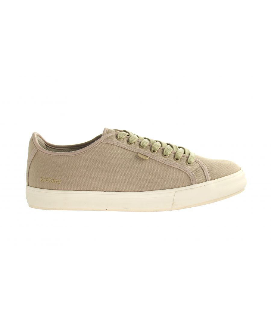 Kickers Tovni Lacer Mens Beige Trainers Canvas - Size UK 10.5