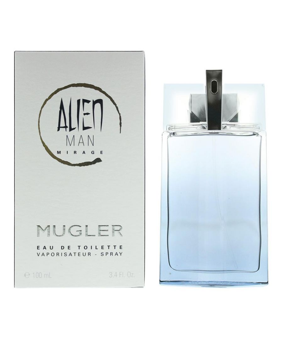 Alien Man Mirage by Mugler is a Woody Aquatic fragrance for men. Top notes are Mineral notes and Juniper. Middle notes are Watery Notes and Reed. Base notes are are Patchouli and Leather. Alien Man Mirage by Mugler was launched in 2020.