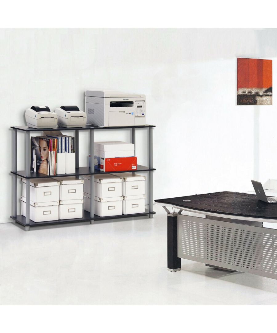 - Furinno Turn-N-Tube Series storage shelves comes in 2-3-4-5-Tiers and variety of width and depth. \n- It is proven to be the most popular RTA furniture due to its functionality, price, and the no hassle assembly. \n- There are no screws involved, thus it is totally safe to be a family project. \n- Just turn the tube to connect the panels to form a storage shelf.\n- Care instructions: Wipe clean with clean damped cloth. Avoid using harsh chemicals.