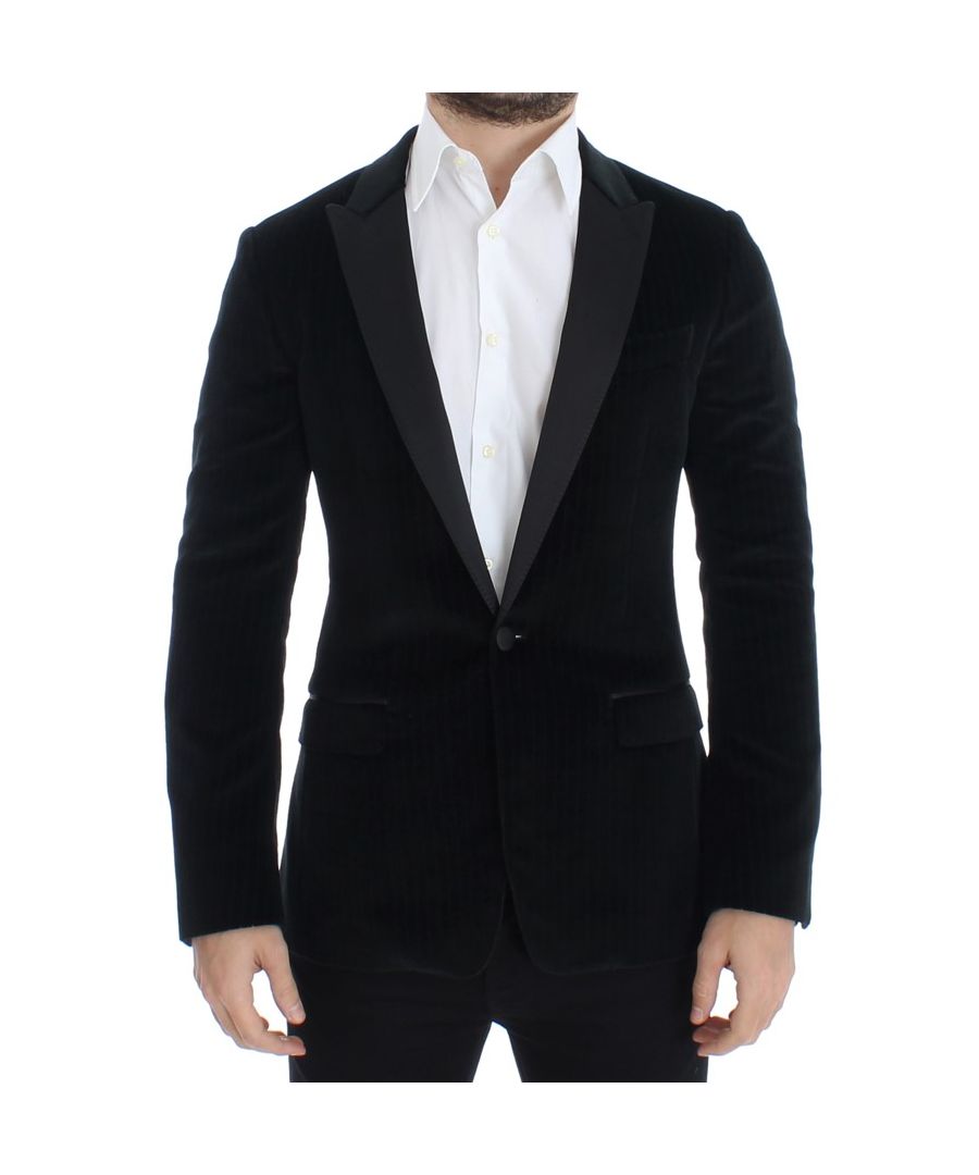 Dolce & Gabbana Men's Zwart wollen zijden SICILIA blazer