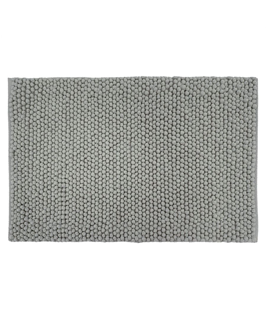 Featuring a woven bobble design in an array of stylish colours. Made from 100% Cotton, making this bath mat incredibly soft under foot. This bath mat has an anti-slip quality, keeping it securely in place on your bathroom floor. The 1900 GSM ensures this bath mat is super absorbent preventing post-bath or shower puddles.