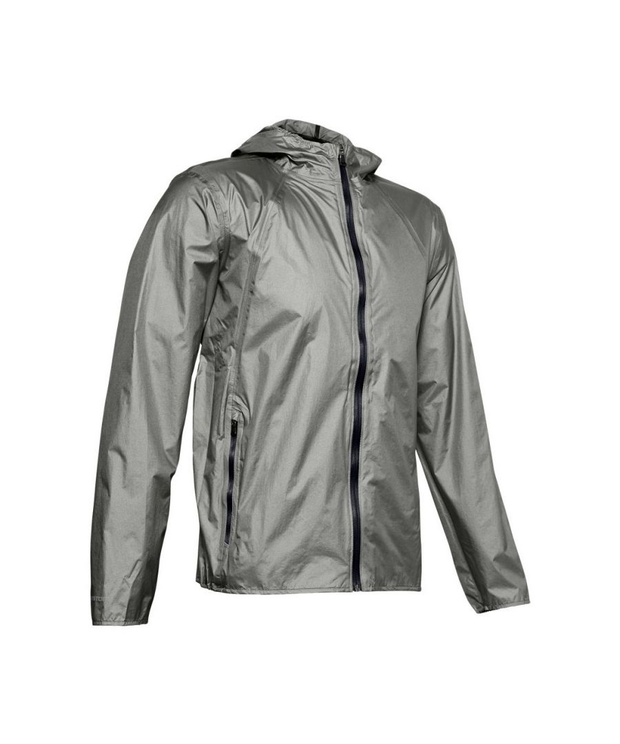 The Under Armour Mens Impasse Rain Shell Jacket comes made with UA Storm technology which repels water without sacrificing breathability, and is made from wind-resistant materials & construction shield you from the elements. 100% waterproof & breathable, with fully taped seams. 2-layer bonded fabric with a durable, smooth exterior. Fully packable into its own bag inside secure, zip right hand pocket. Center front connect hook keeps jacket closed even when unzipped. Elastic details on hood, cuffs & hem for a secure fit.