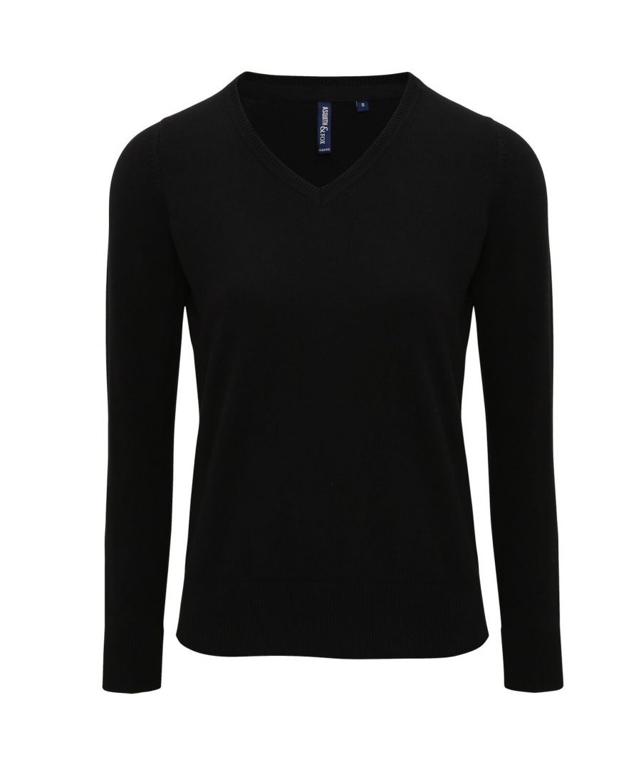 Image for Asquith And Fox Womens/Ladies V-Neck Sweater (Black)