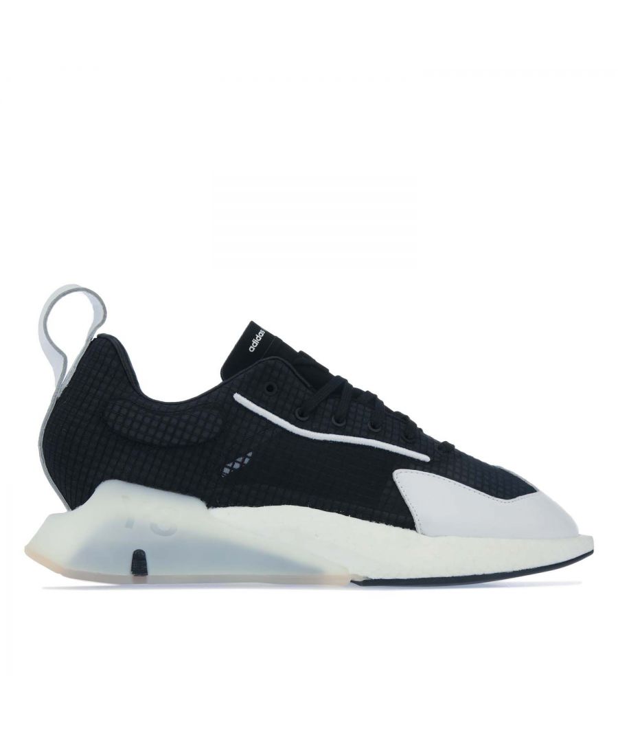 Y-3 Mens Orisan Trainers in Black-White Leather - Size UK 11.5