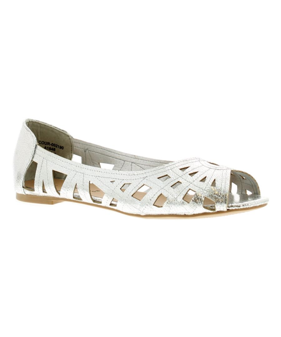 Platino Chloe Womens Flats Silver. Manmade Upper. Manmade Lining. Synthetic Sole. Ladies Ladys Womans Ballets Ballerinas Flats Summer Holidays.