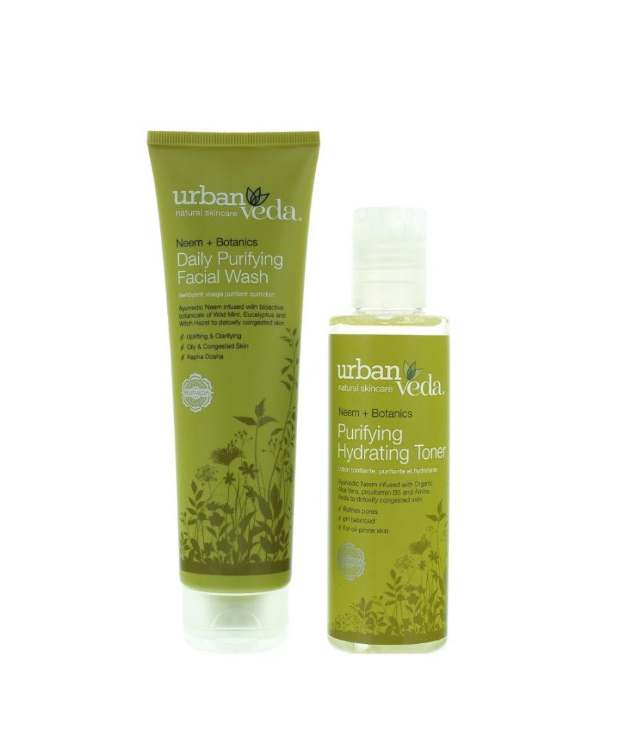 Image for Urban Veda Purifying Facial Cleansing Duo Skincare Set Gift Set : Face Wash 150ml - Hydrating Toner 150ml