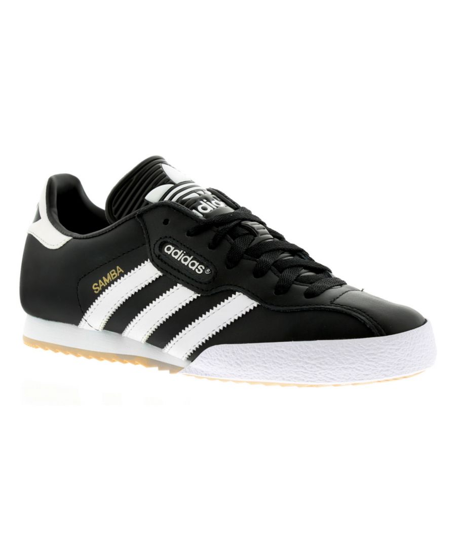 Image for Adidas Samba Super Black Textile Leather Indoor Soccer Shoes Trainers