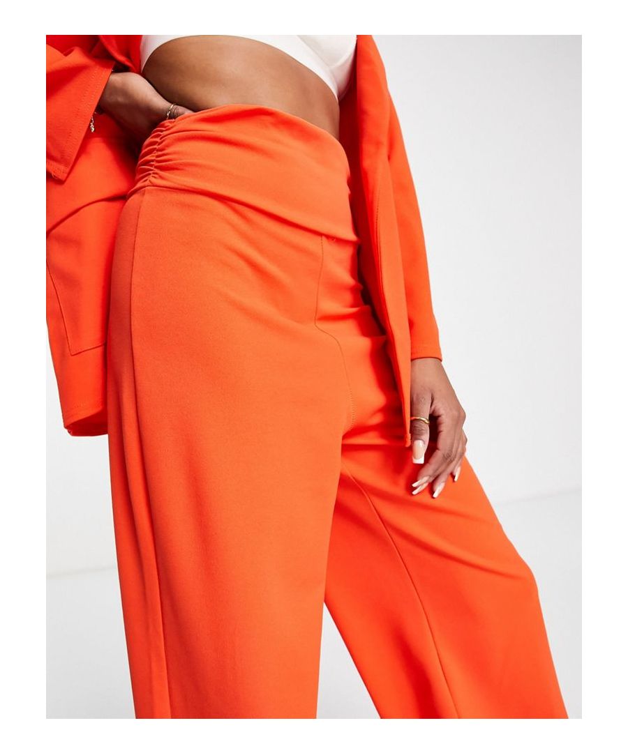 Trousers by ASOS Petite Waist-down dressing High rise Oversized waistband Wide leg  Sold By: Asos