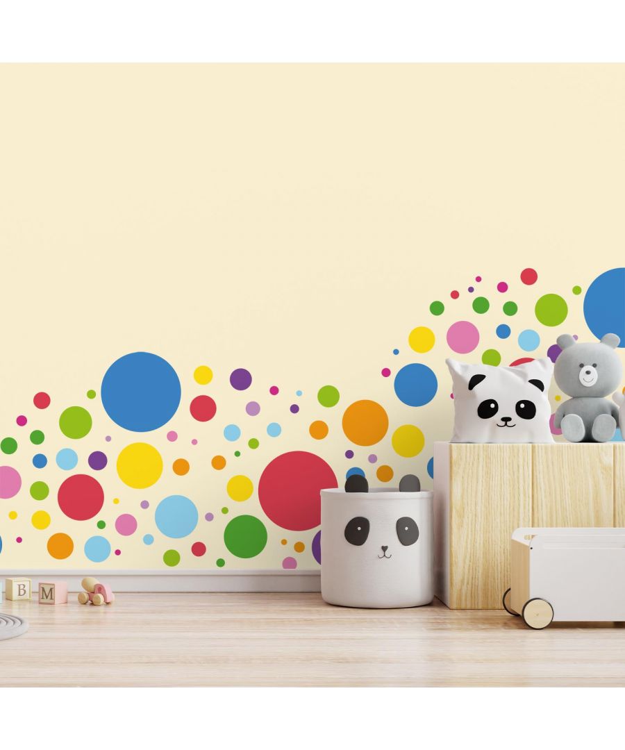 Image for Happy Circles Primary Colours, wall decal kids room 63 cm x 88 cm 89 pcs
