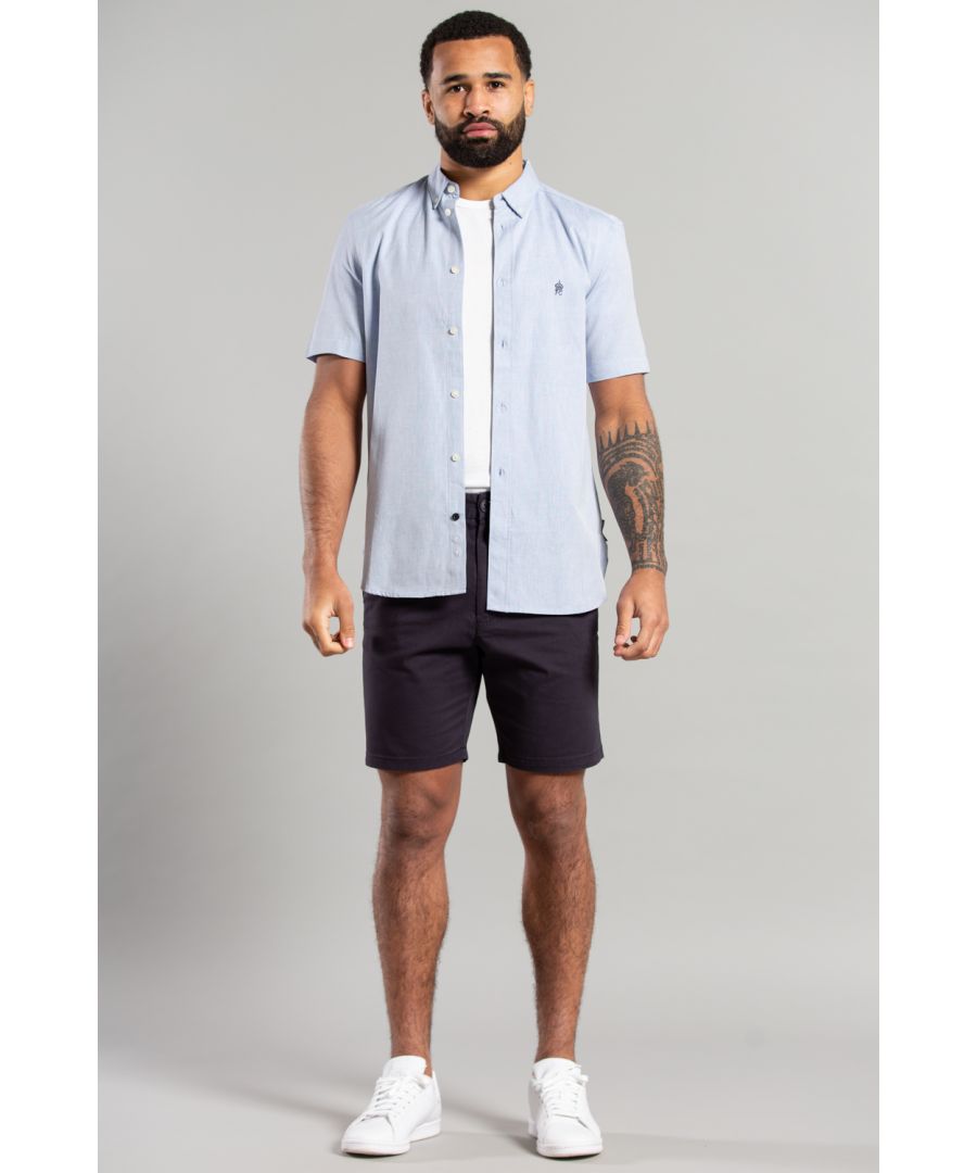 This short sleeve, button-down Oxford shirt from French Connection is a wardrobe staple. Features French Connection branding logo and button-down collar. Made from cotton fabric to ensure high quality and comfortable wear.