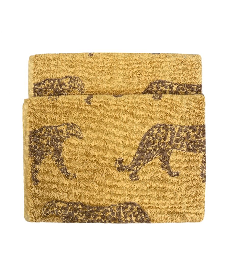 Take a walk on the wild side with this 100% Turkish cotton hand towel showcasing a repetitive print of the majestic Leopard. With its quirky colour palettes and bold hem trim - this design will certainly add that touch of colour your home is screaming for! This product is certified by OEKO-TEX® showing it has been sustainably made.
