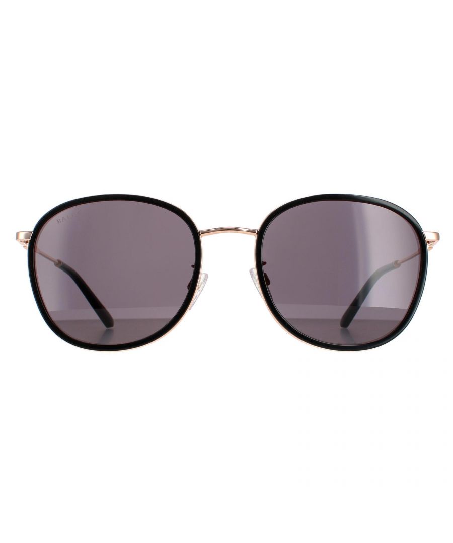 Bally Round Womens Gold  Blue  BY0053-K  BY0053-K are a fashionable round style crafted from lightweight metal and acetate. The  silicone nose pads and plastic temple tips ensure all day comfort. Bally's logo features on the right lens for brand recognition.