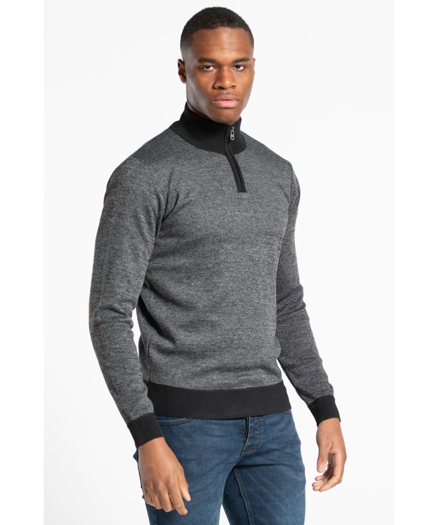 This 1/4 zip neck jumper from Kensington Eastside is a great addition to any wardrobe. This jumper features twist knit detail, and features ribbed elasticated neck, cuffs, and hem. This is the perfect jumper to keep you comfortable and warm.