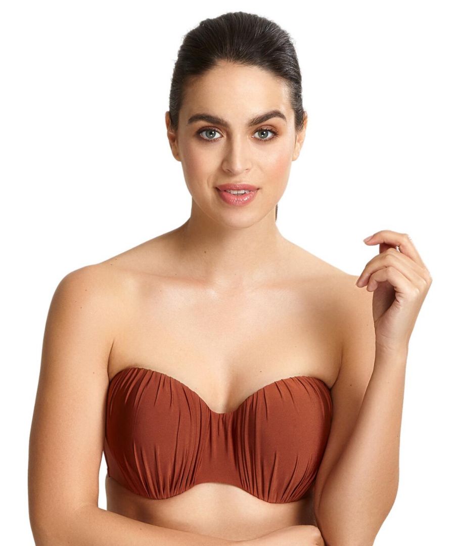 Panache Womens Marina Bikini Top - Brown Elastane - Size 30FF